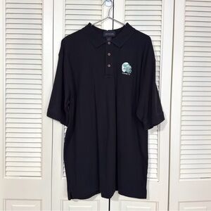 Antigua Black Cotton Polo Shirt